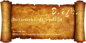 Dolinszki Árpád névjegykártya