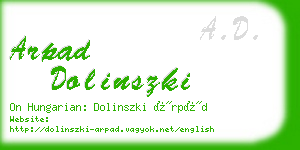 arpad dolinszki business card